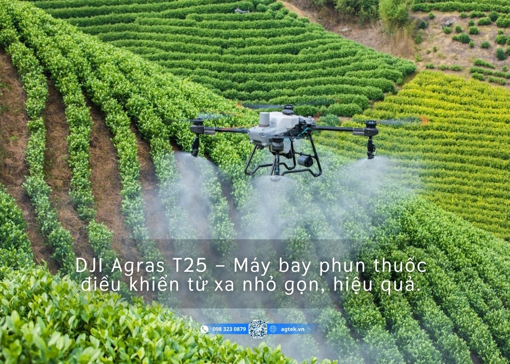 DJI Agras T25 – Máy bay phun thuốc điều khiển từ xa nhỏ gọn, hiệu quả
