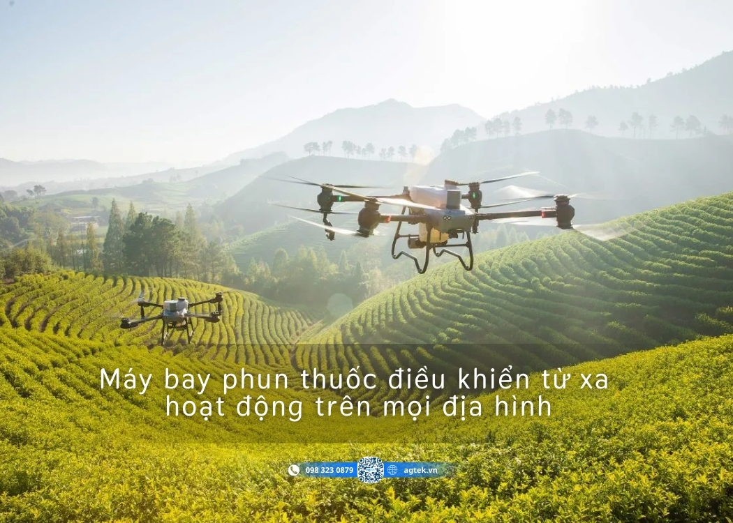Máy bay phun thuốc điều khiển từ xa hoạt động trên mọi địa hình