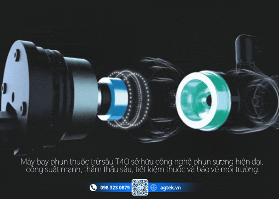 máy bay dji t40 công nghệ phun sương hiện đại