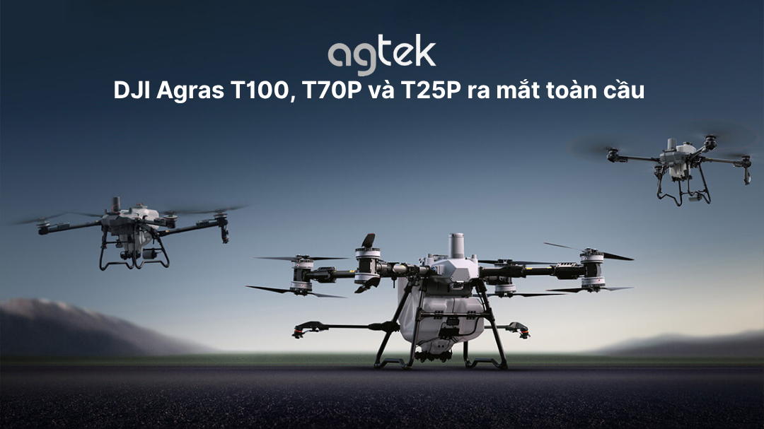 DJI Agras T100, T70P và T25P ra mắt toàn cầu ( từ trái sang phải T70P, T100, T25P)