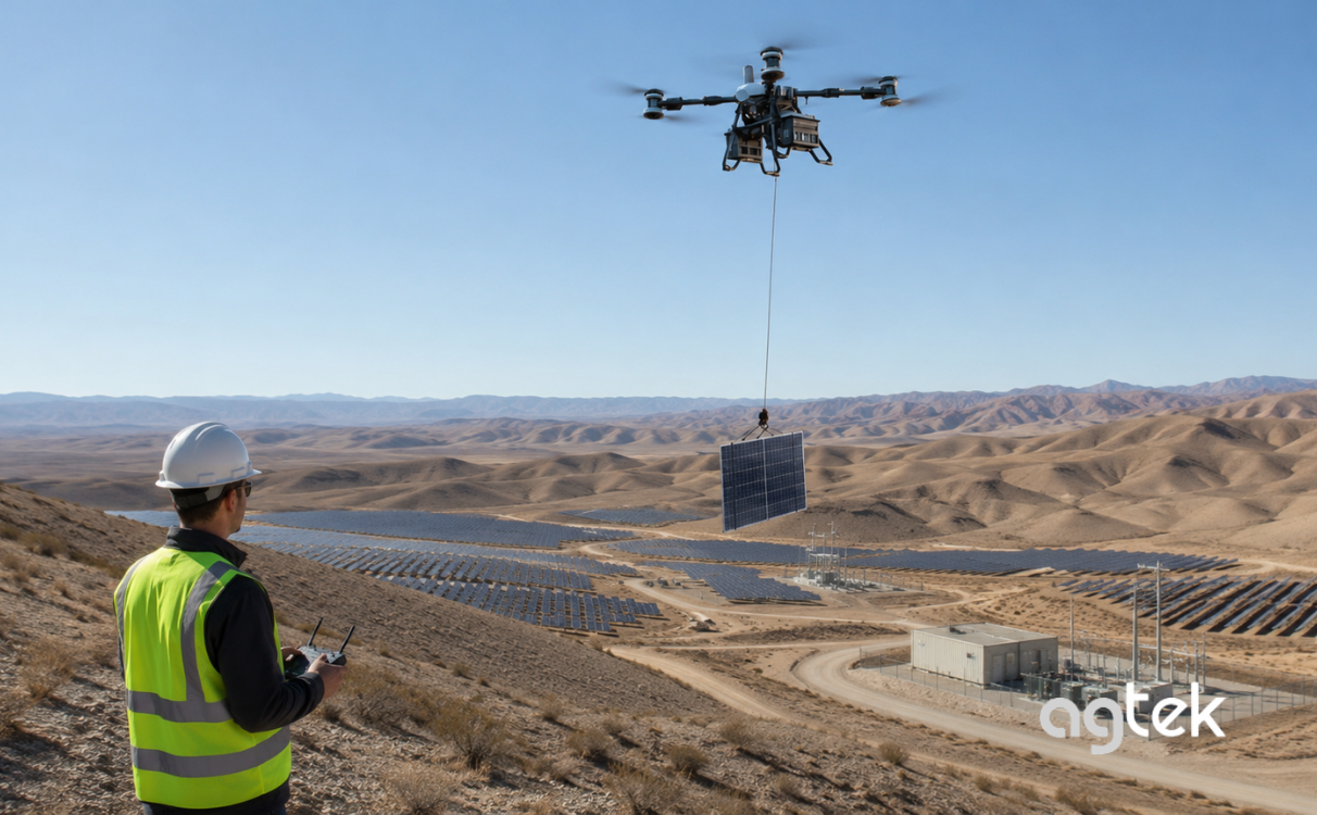 Drone vận tải đưa vật tư công trình