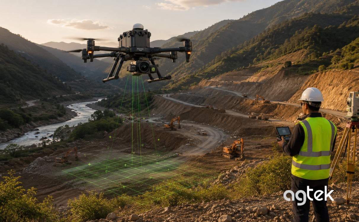 Flycam RTK thu thập dữ liệu từ cao