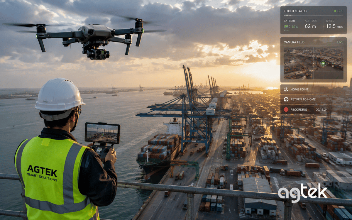 UAV hỗ trợ quan sát và quản lý hiện trường.